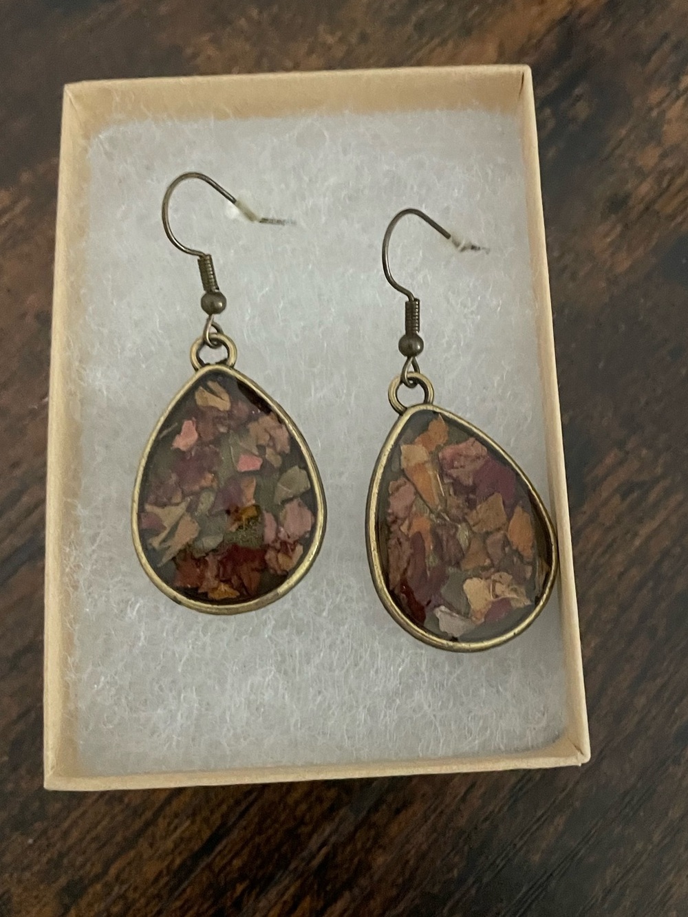 Handcrafted Teardrop Pressed Autumn Leaves